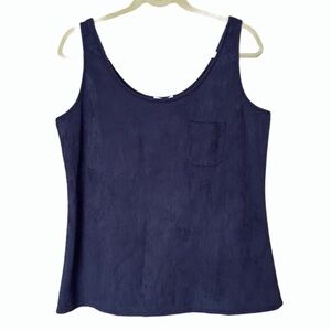 Astars Carolina Vegan Suede Tank Navy Womens Size M